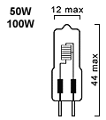 G6.35 Lampe 12V 50W  100W 175W